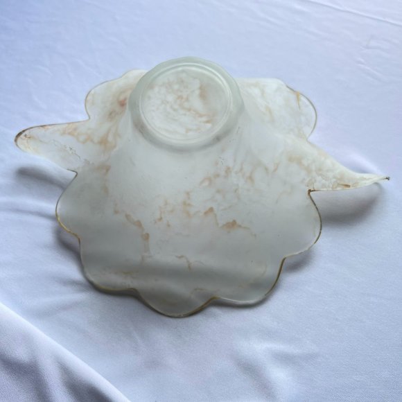 Vintage Arte Murano Silvestri Frosted Glass Italy Crystal Bowl with Cameo - Picture 6 of 8